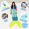 Teal and Yellow Glitter Mermaid Blankie Tail